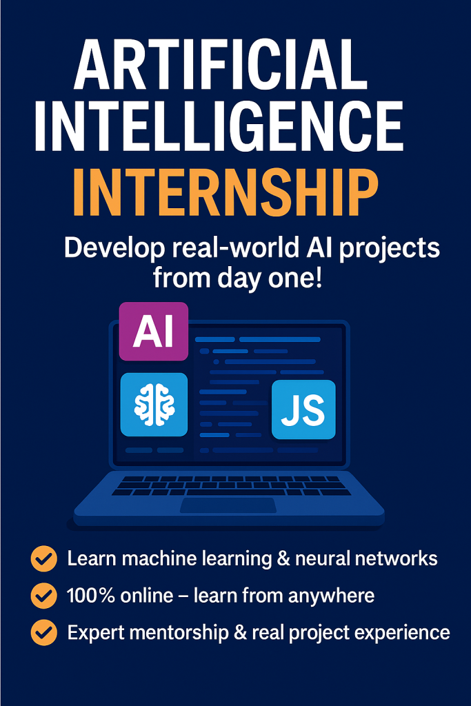 Artificial Intelligence Internship with Machine Learning program