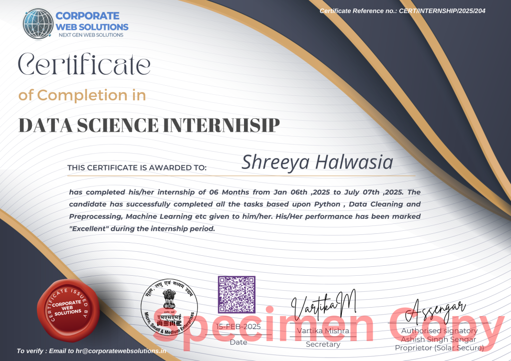 Data Science Internship with AI for Computer Science Students