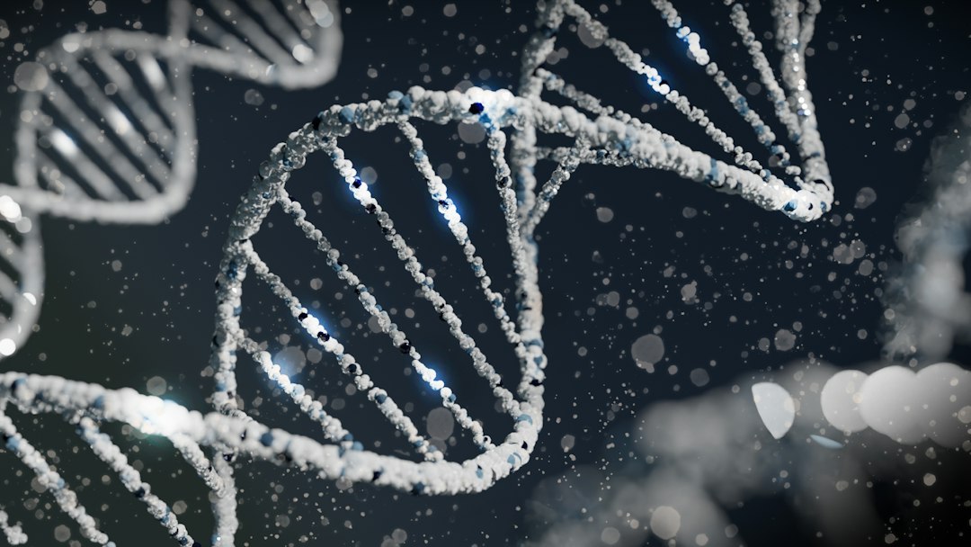 Scientific DNA double helix illustration representing genomics and CRISPR gene editing